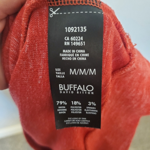 Buffalo Red Cozy Stretchy Longsleeve Sweatshirt M - Picture 2 of 3